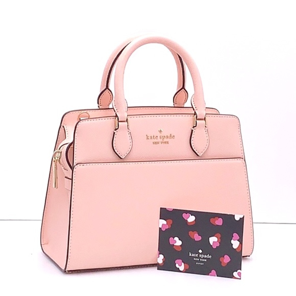 Madison Saffiano Leather Small Satchel Conch Pink COLOR - Picture 1 of 13